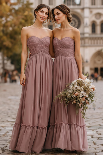 Dusk A-Line Sweetheart Ruched Bridesmaid Dress